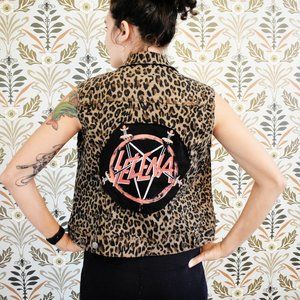 selena animal print punk jacket